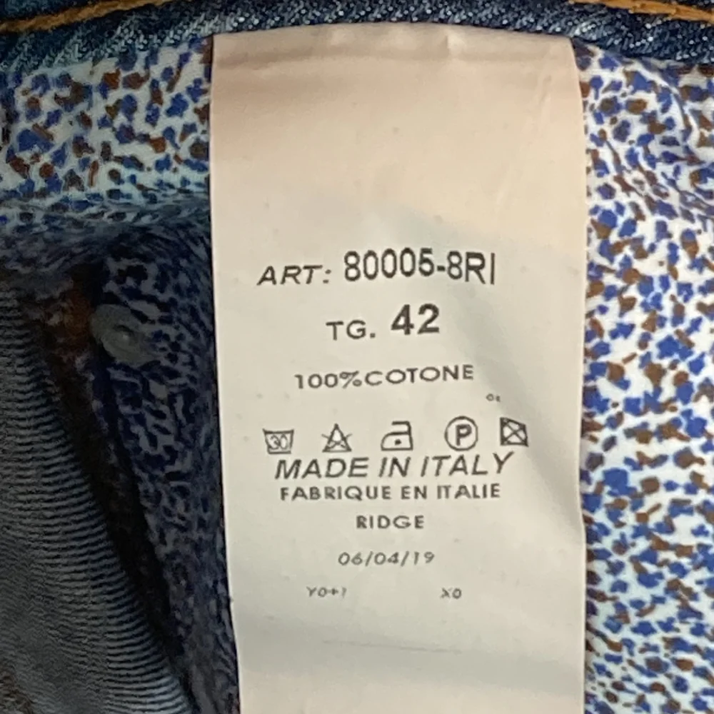 Preloved Made in Italy Blue Mid Cropped Wide Leg Jeans Size 42 - Authentic - Picture 12 of 14